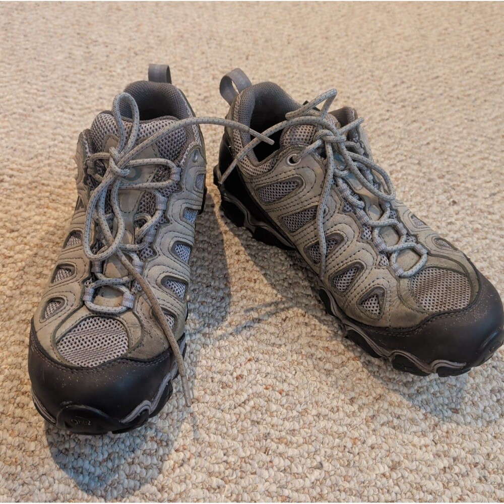 Oboz Sawtooth Low Hiking Shoes Mens 7 Green Gray Lace Up Trail Gorpcore